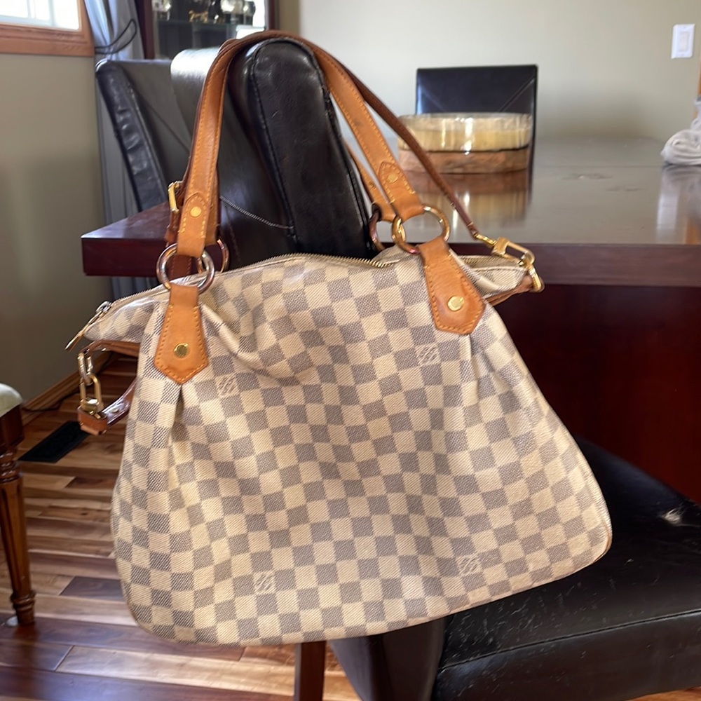 Louie Vuitton leather and canvas-